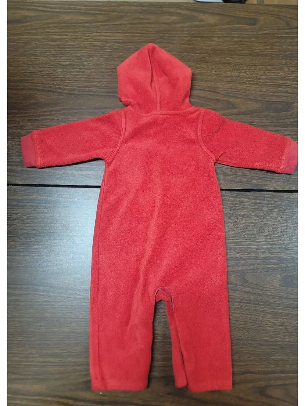 GAP Infant Red Fleece Hooded Jumpsuit